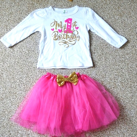 Girls First Birthday Outfit Size 2T - Picture 3 of 3